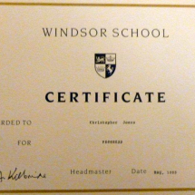 1988 Windsor School certificate